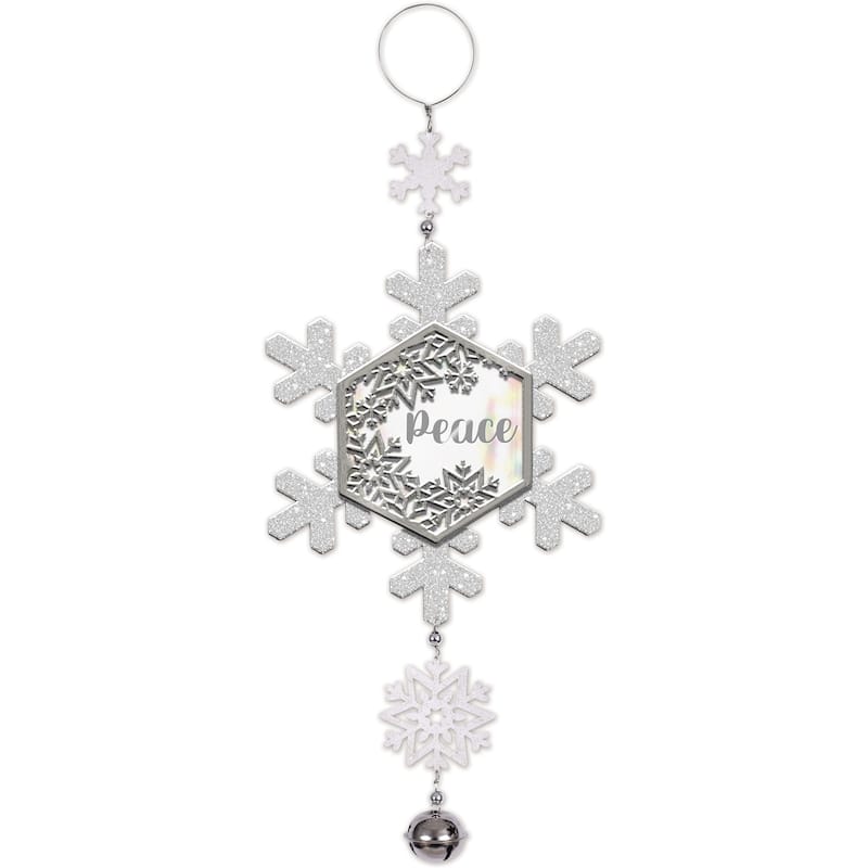 Peace Snowflake Dangler 18"