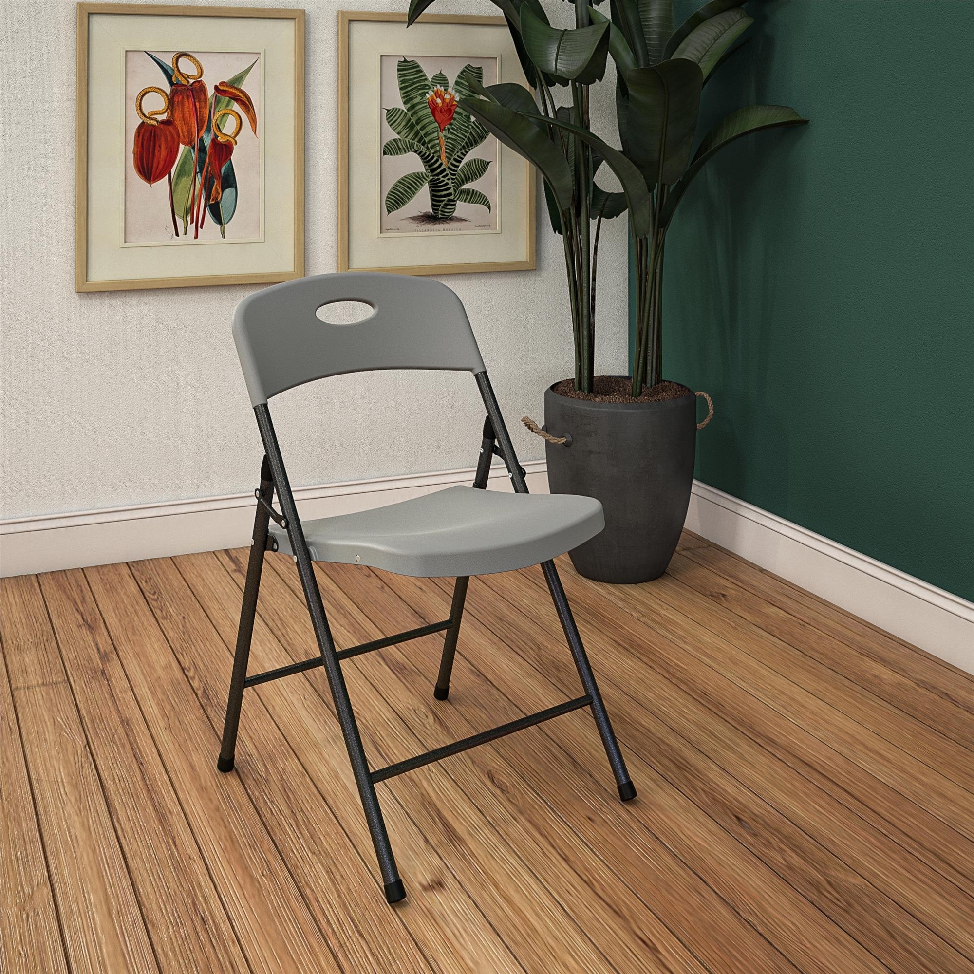 COSCO Solid Resin Indoor Outdoor Plastic Folding Chair 4 Pack
