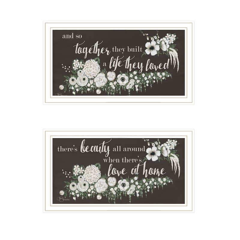 Trendy Decor 4U "Together They Built Love" Printed Framed Wall Art by Hollihocks Art - White - 20 x 11