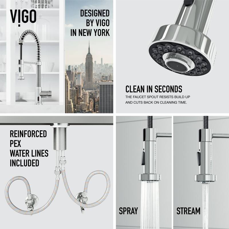 VIGO Edison 19" H Single Handle Pull-Down Sprayer Kitchen Faucet Set with Touchless Sensor