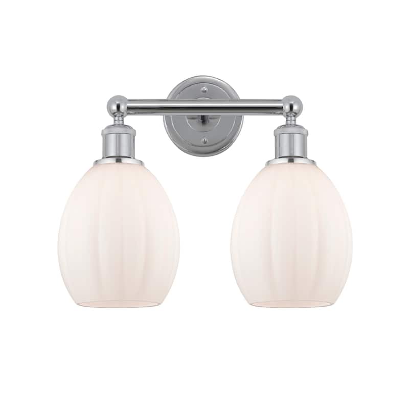 Innovations Lighting 616-2W-13-15 Eaton Vanity Eaton 2 Light 15" Wide - Polished Chrome / Matte White