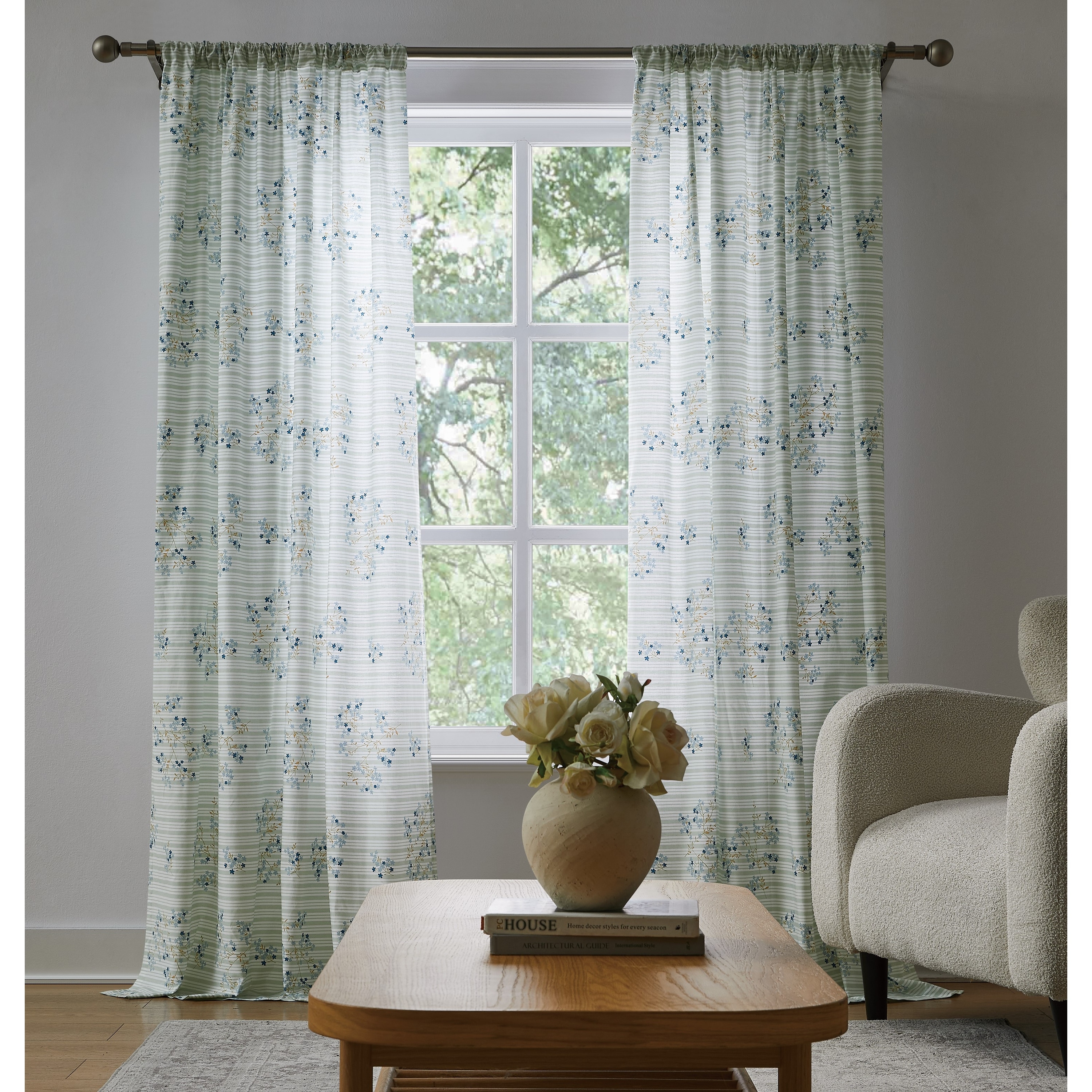 Cottage Classics Emma Floral Cotton Window Curtain