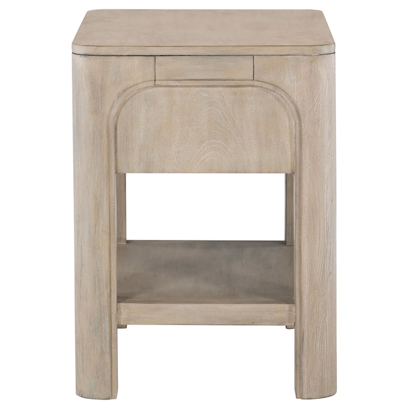 Solano 1-drawer Nightstand Bedside Table Weathered Mango