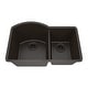 preview thumbnail 1 of 6, 32 Inch Lexicon Platinum Quartz Composite Drop-in Undermount Double Bowl Galaxy Mocha Kitchen Sink LP-7030-M-SO Galaxy Mocha
