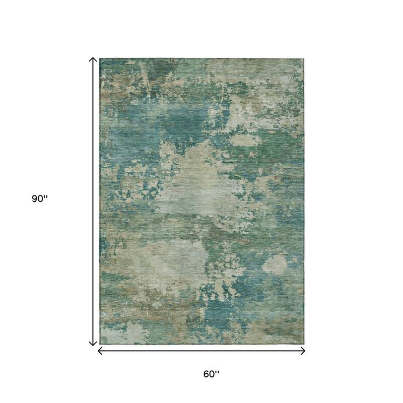 HomeRoots Abstract Transitional Rectangle Outdoor Rug