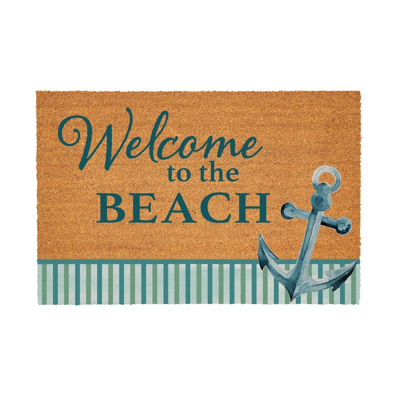 Welcome to the Beach Coastal Coir Mat 36"x24" - 36" x 24"