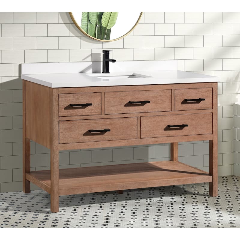Ari Bath, Betty 42" Bathroom Vanity, Weathered Brown