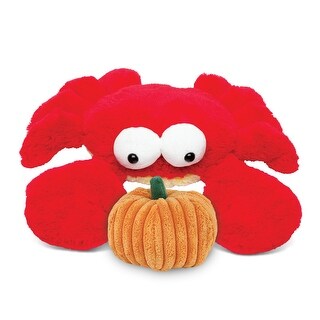 DolliBu Large Googly Eyes Red Crab Stuffed Animal with Pumpkin Decor - 14 inches