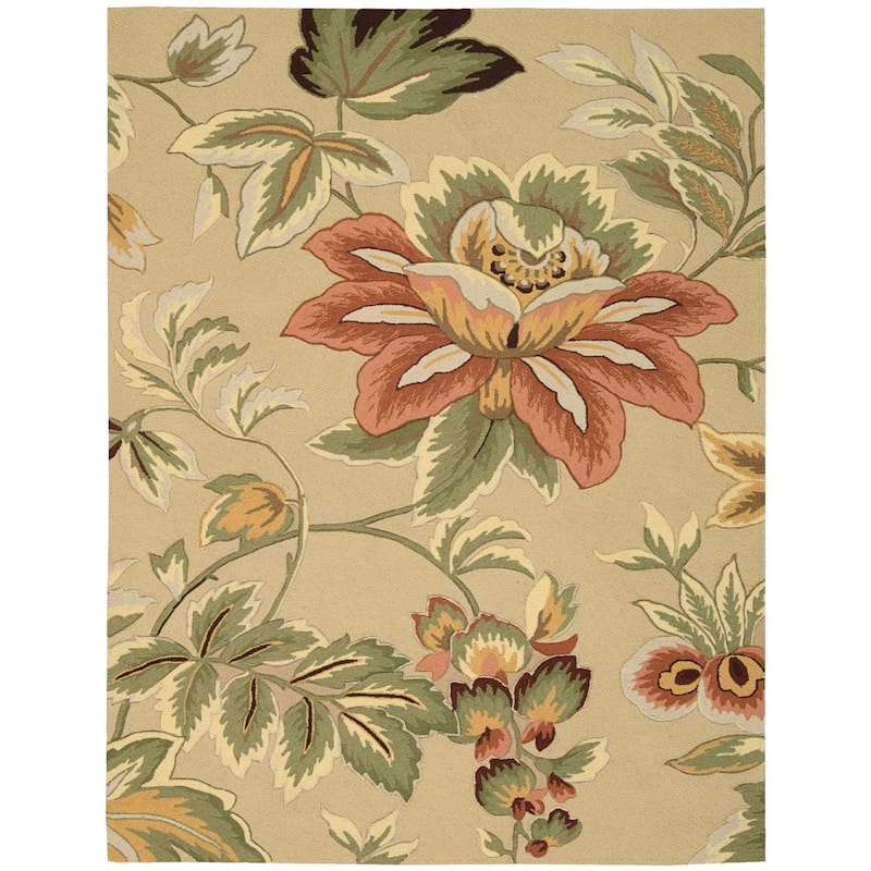 Power Loomed Floral Traditional Stain Resistant Low Pile Area Rug - 126' X '96' X '0.25