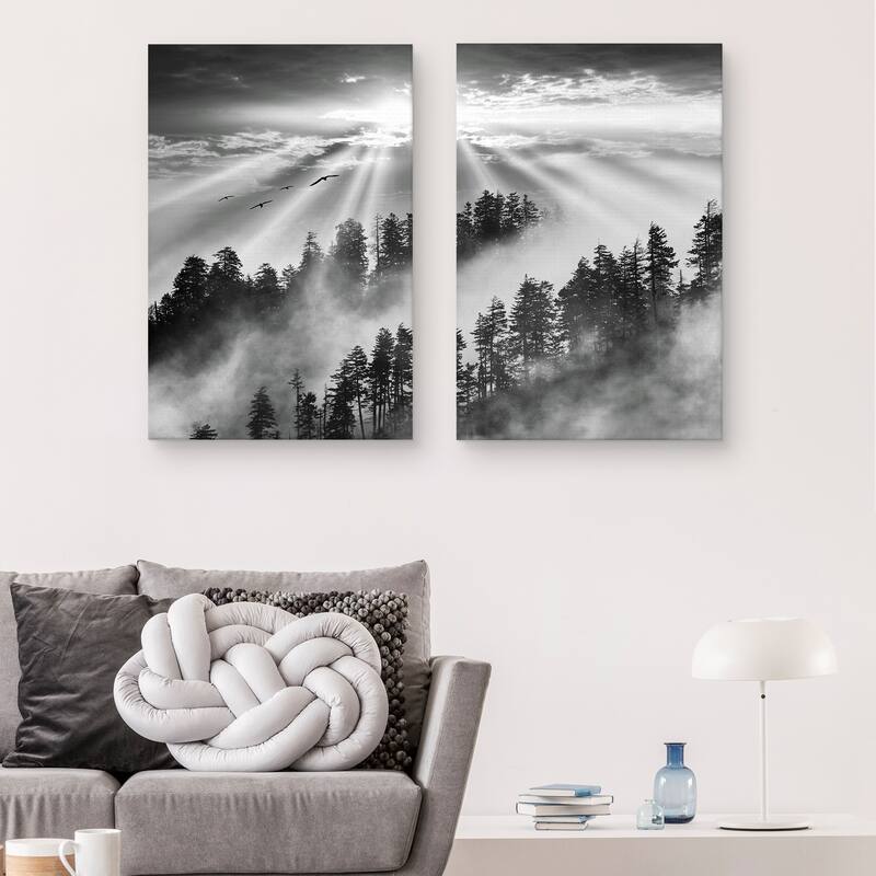 Mountain Sunrise 13 Part I & II by Monte Nagler Canvas Art Prints