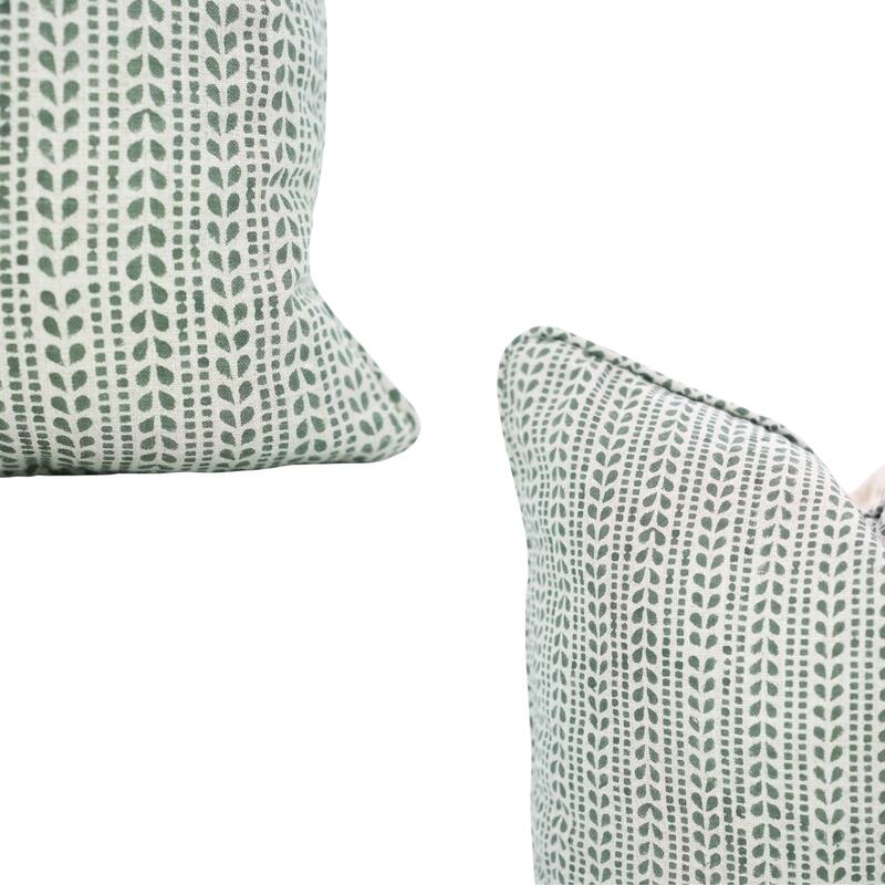 Fabdivine Pipine Fall Décor Farmhouse Hand Block Print Pillow Cover Sofa, Couch Cushion Case Linen