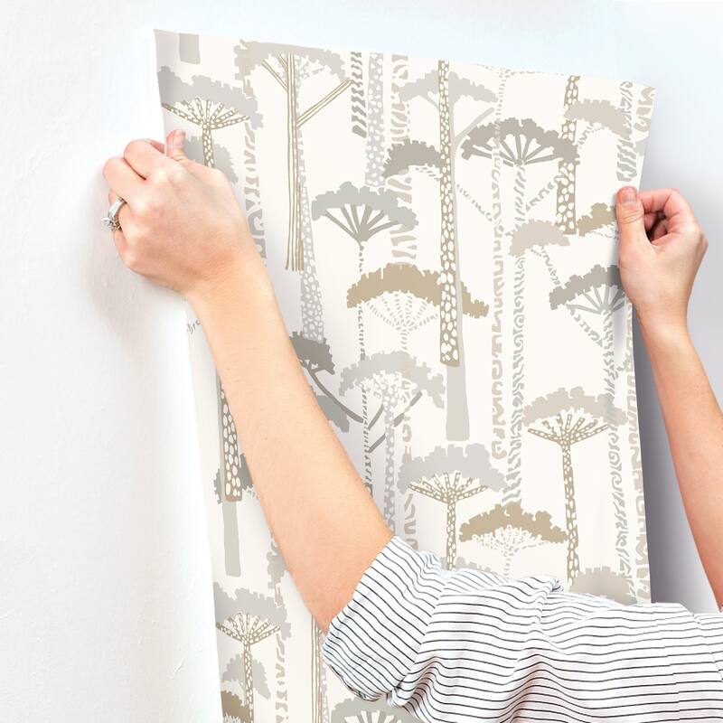 A-Street Prints Unify Metallic Forest Wallpaper