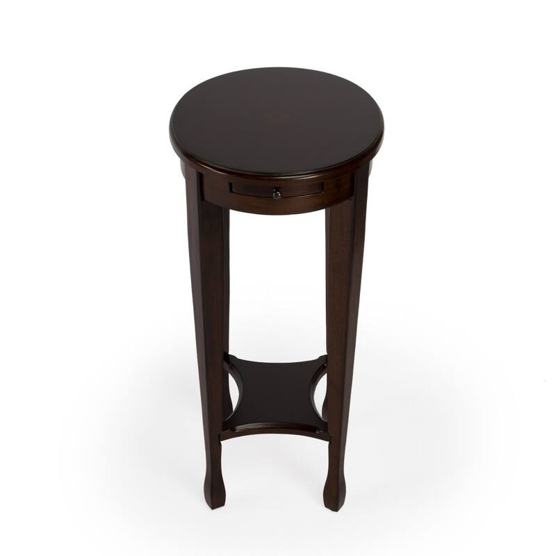 HomeRoots 26" Medium Brown And Chestnut Burl Manufactured Wood Oval End Table With Shelf - 27