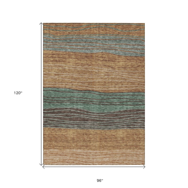 HomeRoots Striped Transitional Rectangle Outdoor Rug