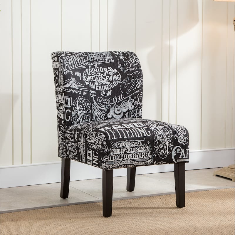 The Curated Nomad Pavilion Upholstered Armless Accent Slipper Chair - Black