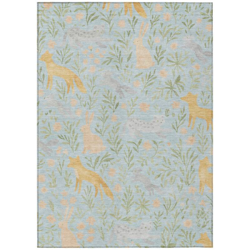 Machine Washable Indoor/ Outdoor Whimsy Foxy Chantille Rug