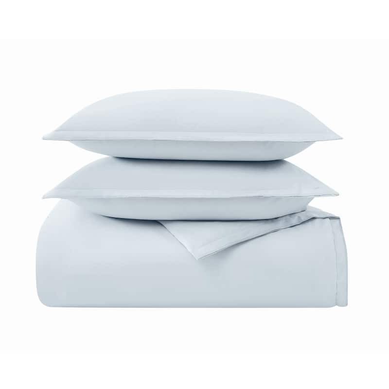 Vince Camuto Solid 400TC Percale 3 Piece Duvet Cover Set