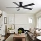 preview thumbnail 54 of 69, YUHAO Kaleido 52 in. Indoor Matte Black 3-Colors Integrated LED 6-Speeds Ceiling Fans with Dual-Finish Blades and Remote Control
