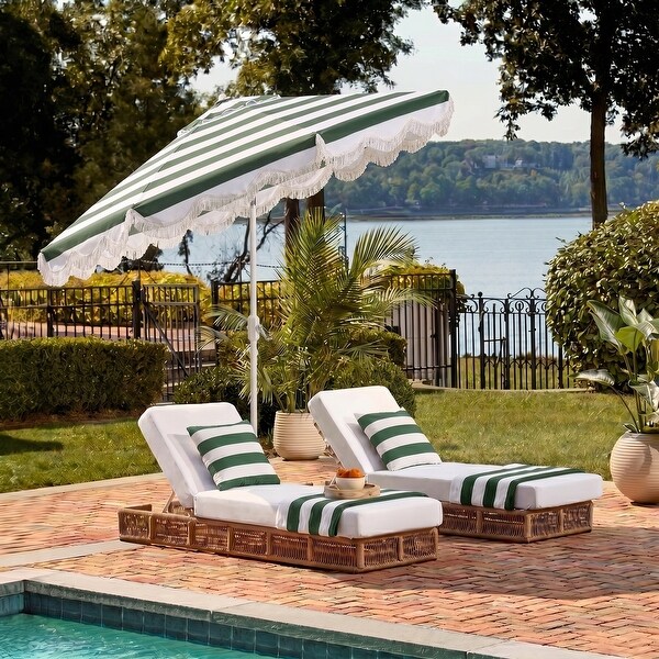 SAFAVIEH Outdoor Living Lucerna 9-Foot Crank Metal Patio Umbrella