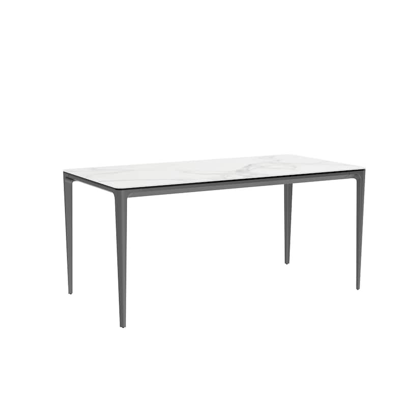 Rectangular Sintered Stone Dining Table Aluminium Alloy Frame - 31" D X 63" W X 29" H
