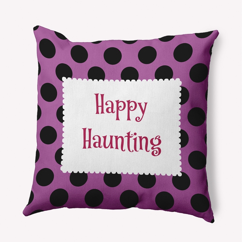 Halloween Happy Haunting Dots Accent Pillow