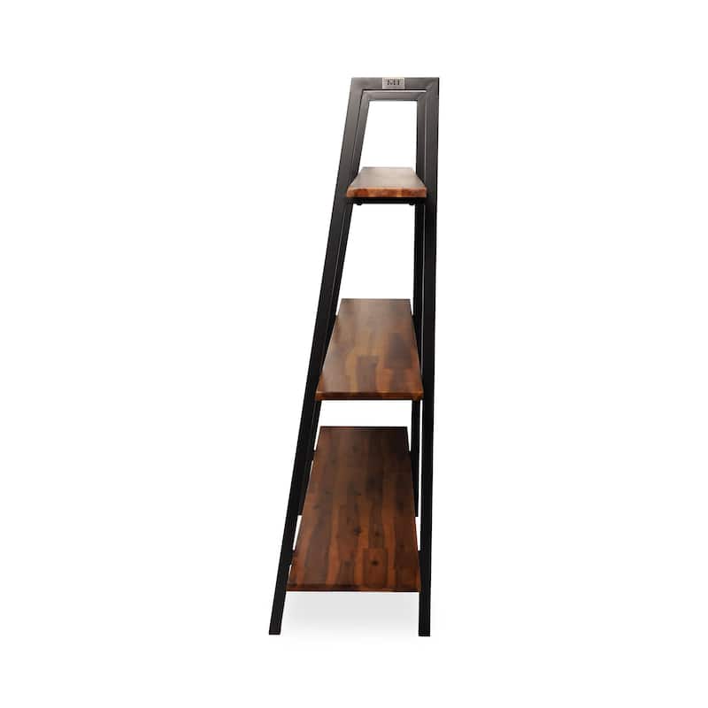 M4H Vejle Solid Wood Three Tier Etagere Bookcase