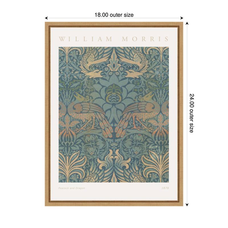 Kate and Laurel Sylvie Poster William Morris Peacock and Dragon 1878 Framed Canvas by The Art Institute of Chicago