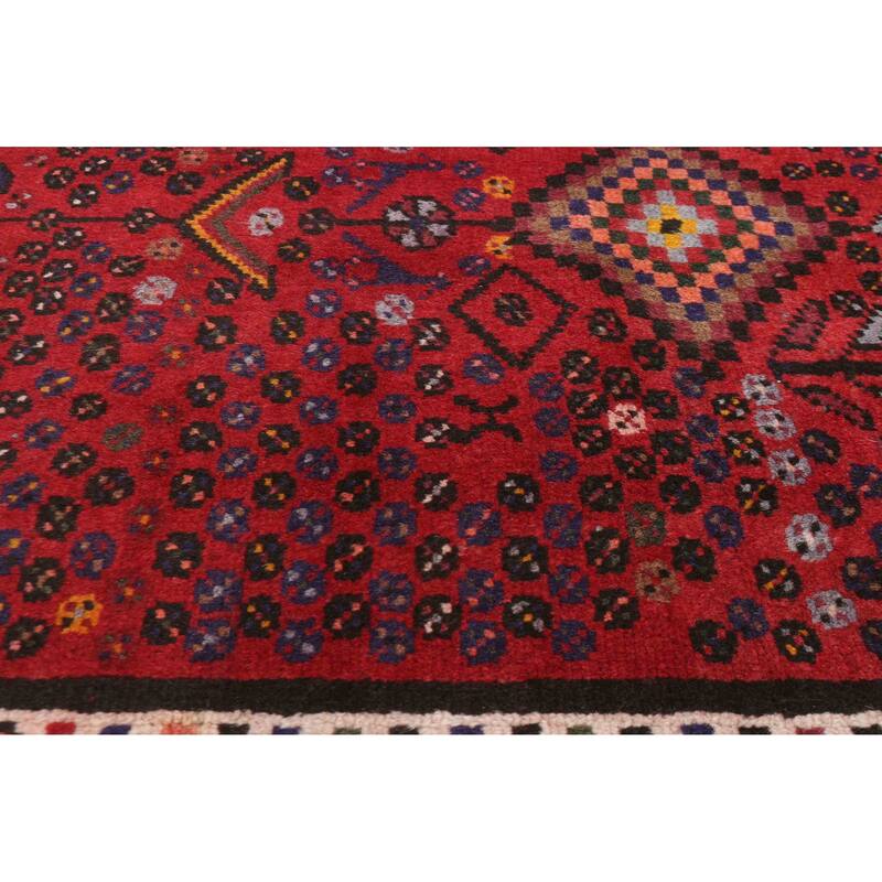 ECARPETGALLERY Hand-knotted Andelz Red Wool Rug - 3'5 x 9'5