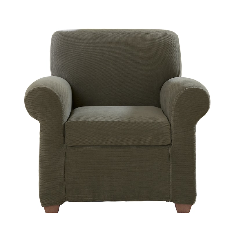 SureFit Stretch Pique 2 Piece Chair Slipcover