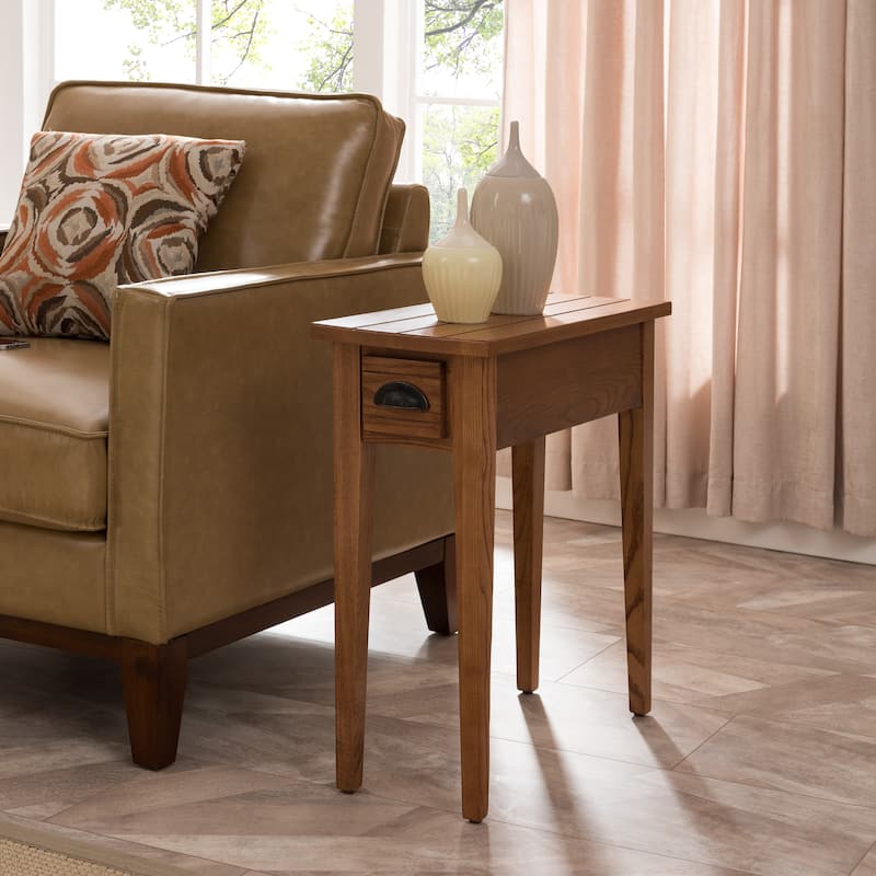 Leick Home 9010 One Drawer Bin Pull Narrow Side Table - Candleglow - Wood