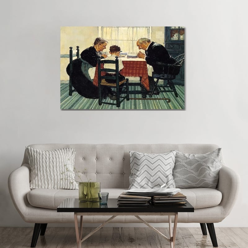 iCanvas "Family Grace (Pray)" by Norman Rockwell Canvas Print - 32x48x1.5