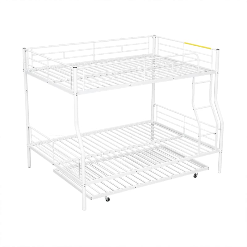 Full XL Over Queen Metal Bunk Bed with Trundle