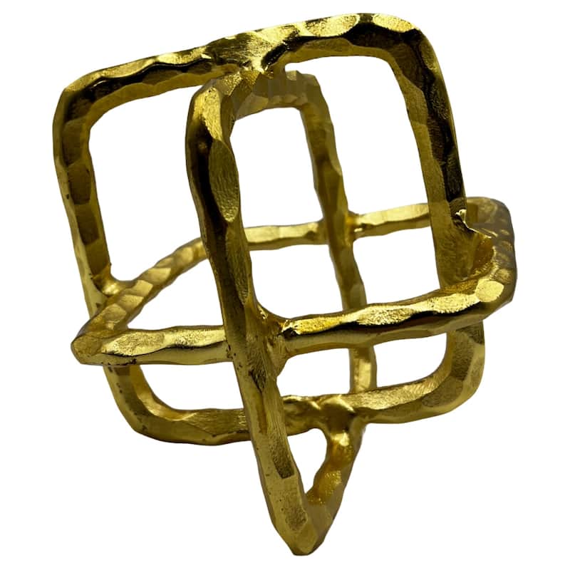 Decorative Handmade Aluminum 7.5 inch Square Sculpture - 7 x 7 x 7.5 in