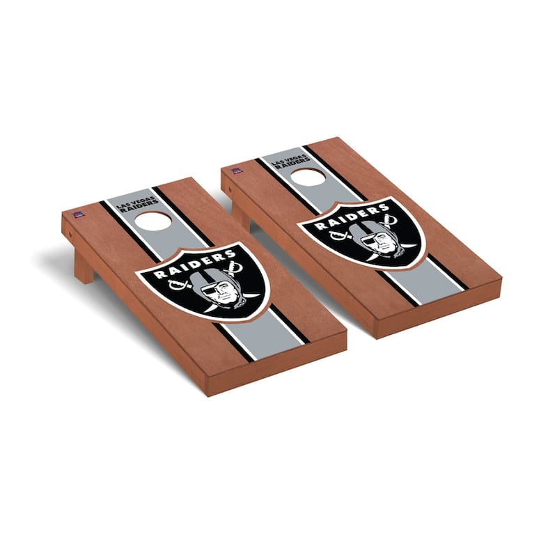 Las Vegas Raiders NFL Football Rosewood Cornhole Board Set 2