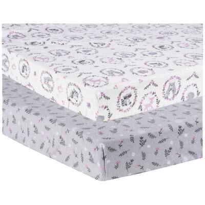 Sweet Forest Friends 2 Pack Flannel Playard Sheets