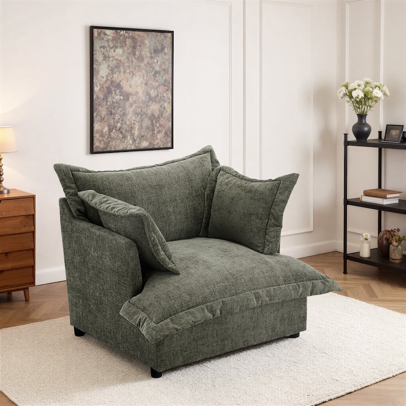 Double Layer Cushion Comfy Cloud Modular Sectional Sofa Couch Ottoman