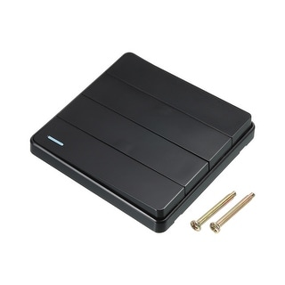 Light Switch Wall Panel Push Button 4 Gang 1 Way Black 250V 10A ...