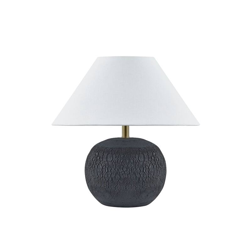 Zane 15" Table Lamp with Linen Shade, Black
