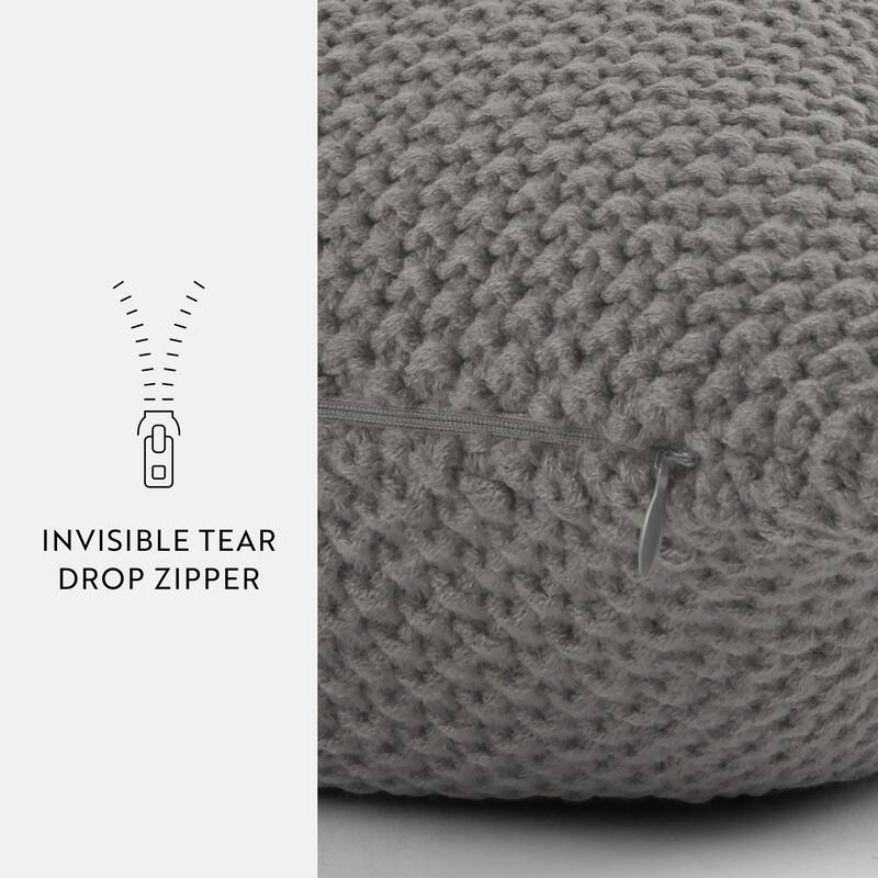 Seed Stitch Knit Acrylic Decor Throw Pillow