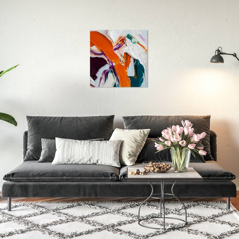 Wynwood Studio Abstract Creamy Orange White and Modern & Contemporary Wall Art Canvas Print - 20 x 20