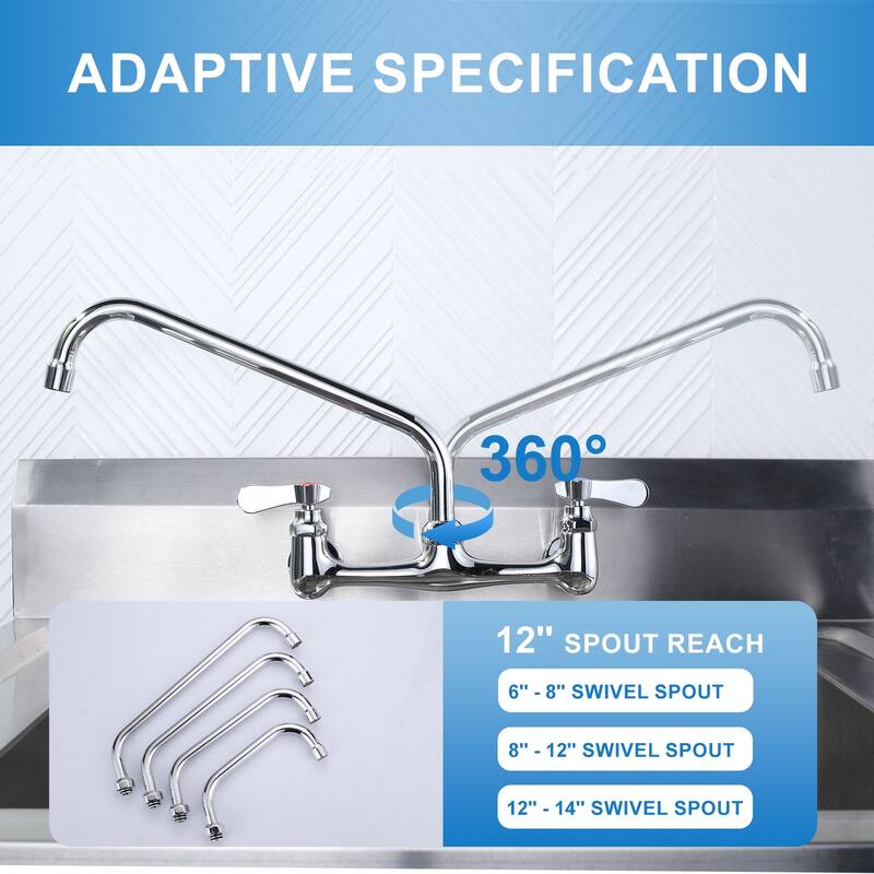 WOWOW Commercial Faucet Swivel Spout Replacement in Polished Chrome
