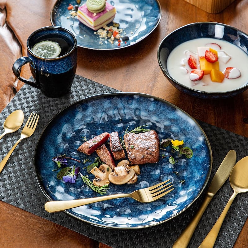 vancasso Starry Flambe Glaze Vintage 16-Piece Dinnerware Set