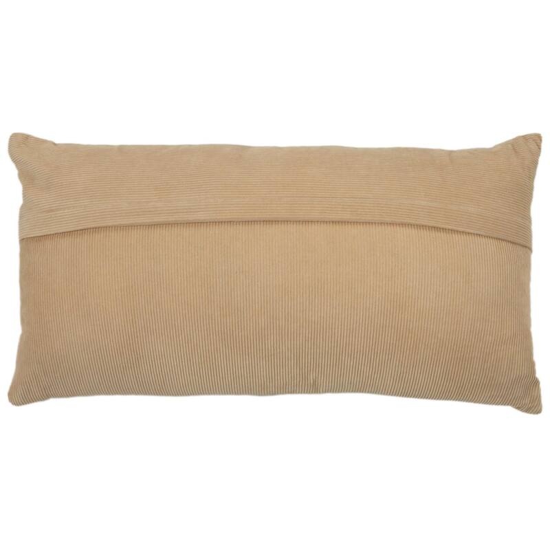 Rizzy Home Solid Modern Velvet Corduroy Throw Pillow - Down Alternative - Khaki