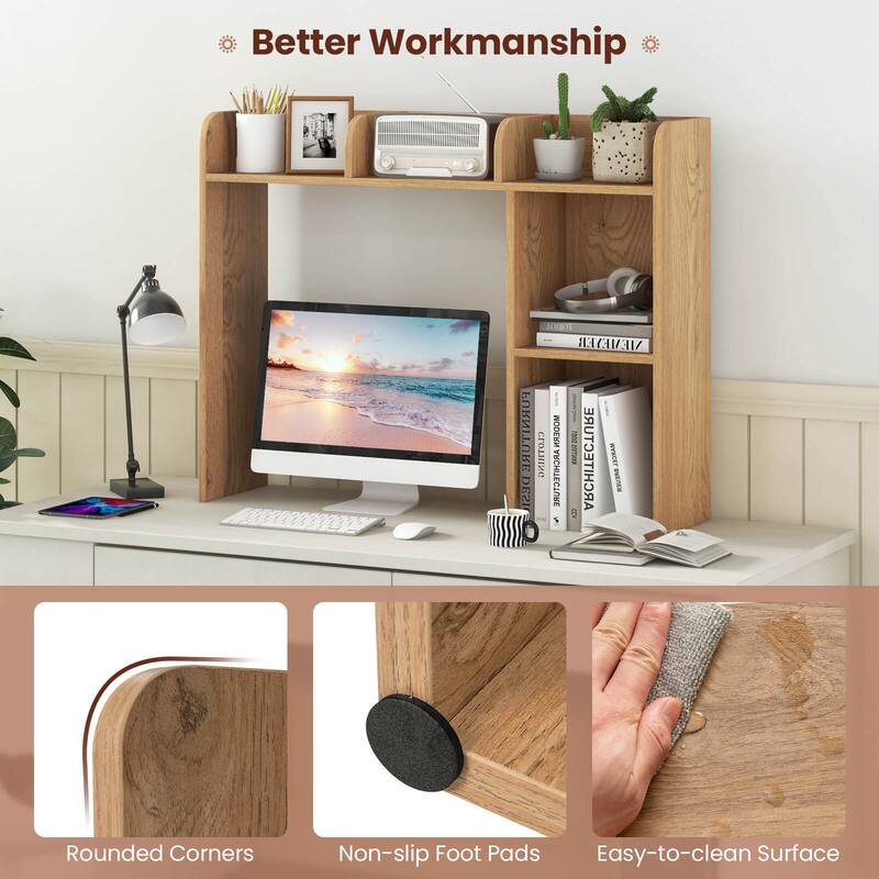 Costway Desk Bookshelf Desktop Storage Organizer Display Shelf Rack