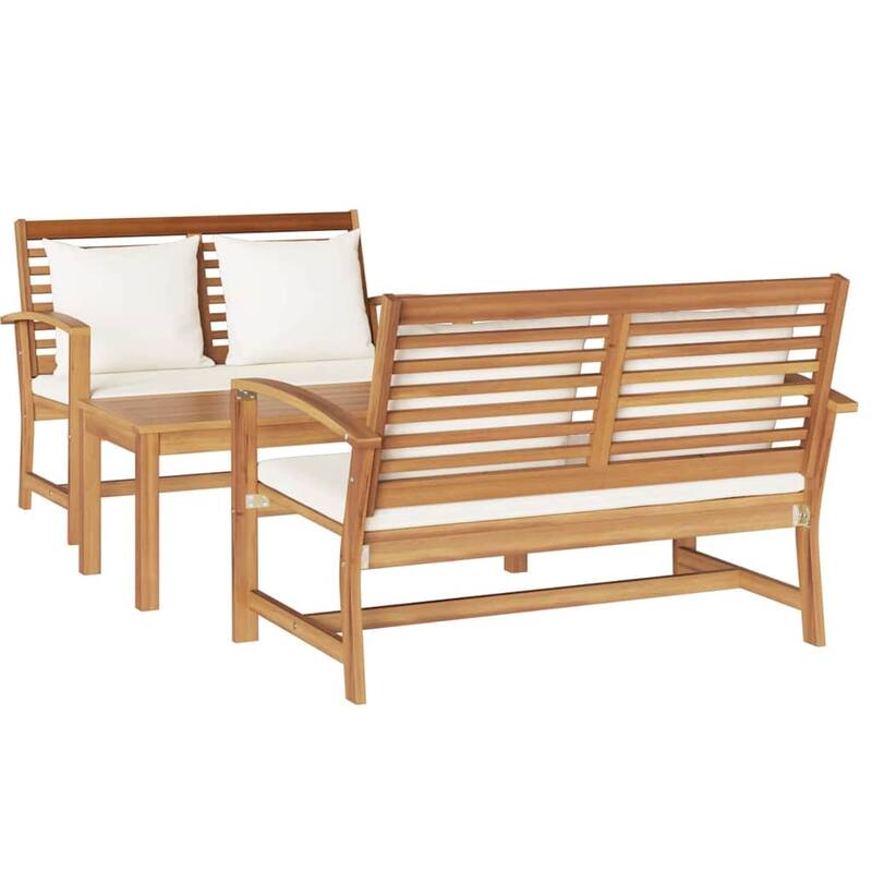 vidaXL Garden Sofa Set Natural Solid teak wood - 37 x 18 x 16