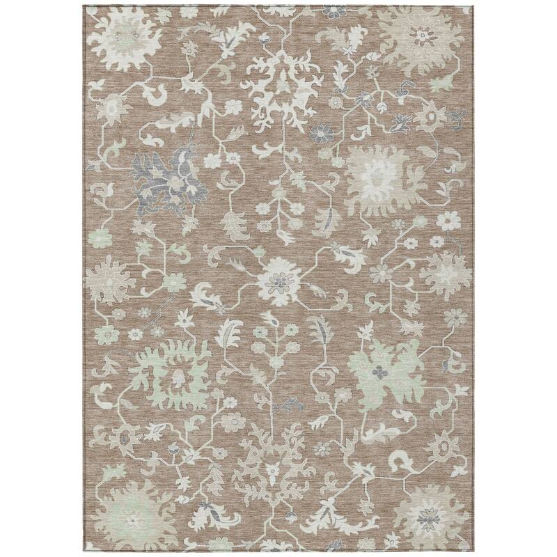 HomeRoots Floral Transitional Rectangle Outdoor Rug
