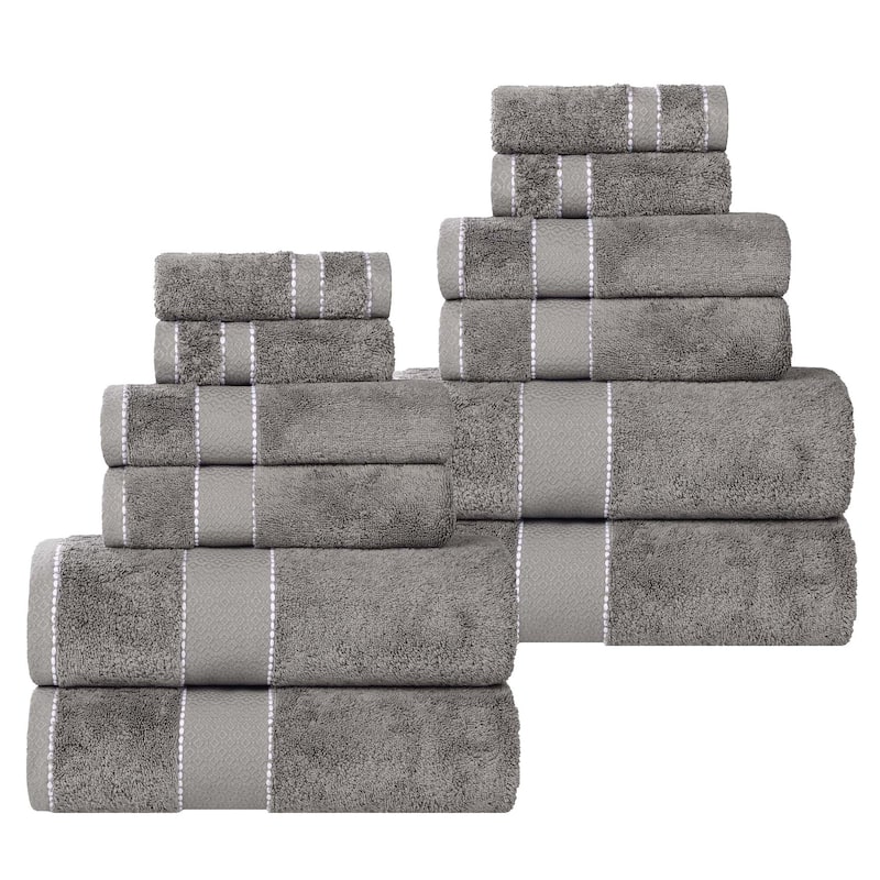 Superior Niles Cotton Ultra-Plush Absorbent 12 Piece Towel Set