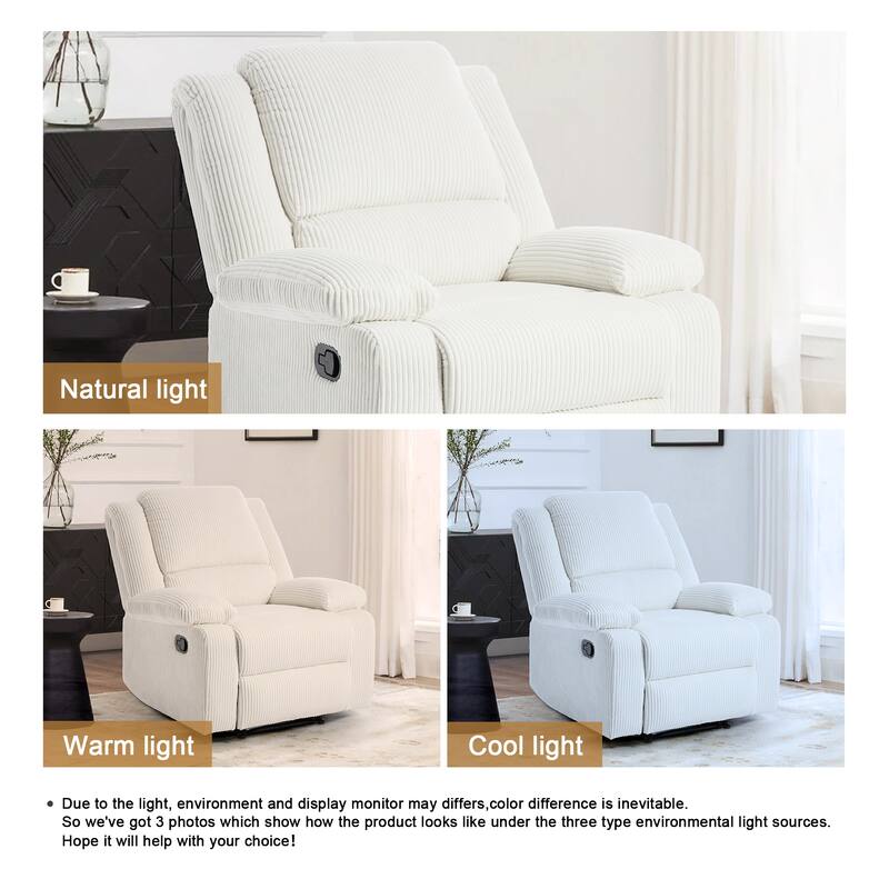Corduroy Adjustable Recliner Chair Sofa for Living Room