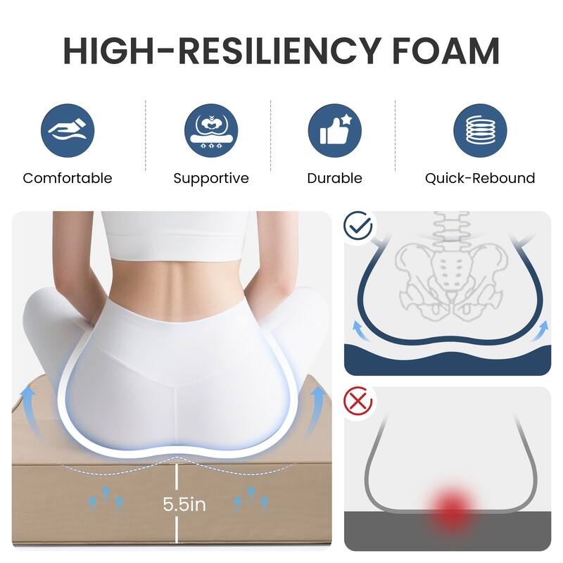 Outdoor Seat Cushion Set 24 x 24 Inch Patio Furniture Cushions Deep Seat & Back Cushion with Pillow for Chair Sofa