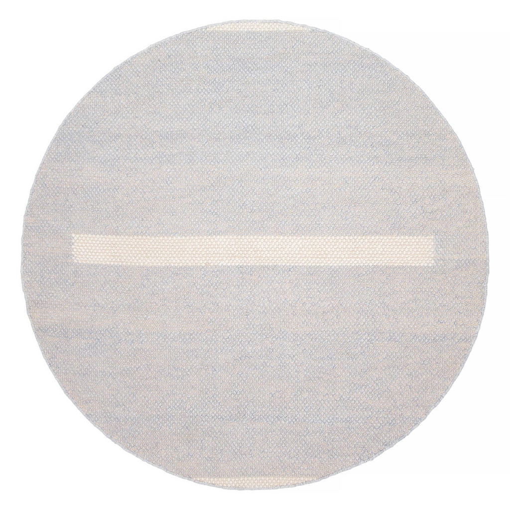 ECARPETGALLERY Braid weave Sienna Light Denim Blue Wool Rug - 5'10 x 5'10